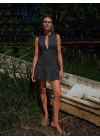 ELEANOR POLİVİSKON ELBİSE GRİ