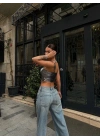 GLOPLU CROP GRİ