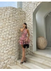 HERA VOLANLI ELBİSE ÇİÇEKLİ