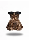 INDORA LEOPAR BALON ELBİSE LEOPAR