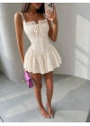 MANDELA CORSET ELBİSE BEYAZ