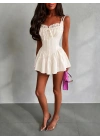 MANDELA CORSET ELBİSE BEYAZ