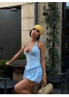 Morliva Aksesuarlı Mini Boy Elbise 1113