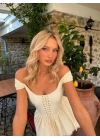 MORLİVA ÇİZGİLİ CORSET ELBİSE SARI