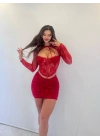Morliva ithal dantel kumaş 2li takım
