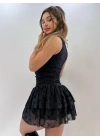 Morliva Tül kumaş içi astarlı mini