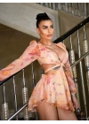 ROMPERS ŞİFON ELBİSE TURUNCU
