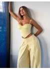 SALGU BÜSTİYER & PANTOLON TAKIM SARI
