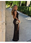 SEDONA CORSET & DANTEL ELBİSE + G-STRİNG SİYAH