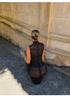 SEDONA CORSET & DANTEL ELBİSE + G-STRİNG SİYAH
