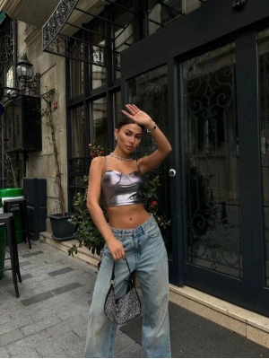 GLOPLU CROP GRİ