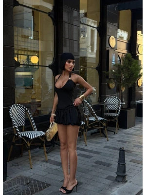 Morliva Aksesuarlı Mini Boy Elbise 1113