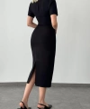Kadın V Yaka Siyah Kalem Elbise