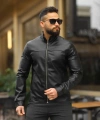 Erkek Hakim Yaka Deri Ceket