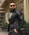 Erkek Hakim Yaka Deri Ceket