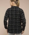 Kadın Siyah Ekoseli Ince Kaşe Gömlek