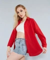Kadın Kırmızı Oversize Uzun Basic Gömlek
