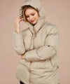Kadın Krem Kapüşonlu Şişme Mont
