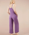 Kadın Lila Askılı Bol Kesim Atletli Tulum