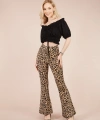 Kadın Leopar Desenli Ispanyol Paça Pantolon