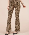 Kadın Leopar Desenli Ispanyol Paça Pantolon