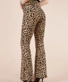 Kadın Leopar Desenli Ispanyol Paça Pantolon