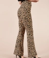 Kadın Leopar Desenli Ispanyol Paça Pantolon