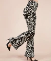 Kadın Zebra Desenli İspanyol Paça Pantolon