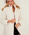 Kadın Beyaz Buklet Kaban