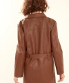 Kadın Kahve Deri Pardesü Ceket