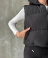 Kadın Siyah Dik Yaka Şişme Yelek