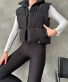 Kadın Kısa Crop Şişme Yelek