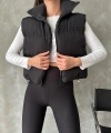 Kadın Kısa Crop Şişme Yelek
