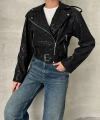 Oversıze Kemerli Deri Tarz Leopar Ceket
