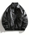kadın oversize unisex bomber deri ceket mont