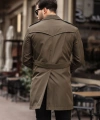 Erkek Haki Kemerli Su ve Rüzgar Geçirmez Trençkot Pardesü