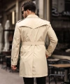 Erkek Bej Kemerli Su ve Rüzgar Geçirmez Trençkot Pardesü