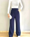 Line Kadın Likralı Cırt Kapama Lacivert Palazzo Pantolon PUQQAAA22