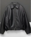 Yeni Sezon P&B Suni Oversize Bomber Deri Ceket