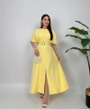 Sarı Kemerli Elbise