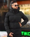 Erkek İçi Astarlı Kapüşonlu Su Ve Rüzgar Geçirmez Şişme Mont
