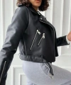 Kadın Siyah Deri Ceket