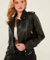 Kadın Siyah Deri Ceket