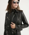 Kadın Siyah Deri Ceket