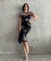 Siyah Bisiklet Yaka Yarım Kol Elbise  puqqa02