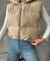 Kadın Kısa Crop Şişme Yelek