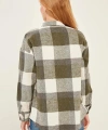 Kadın Yeşil Ekoseli Cepli Oduncu Gömlek