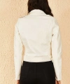 Kadın Beyaz Kolları Fermuarlı Ceket