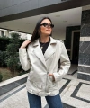 Kadın Oversize Biker Deri Ceket
