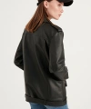 Kadın Oversize Biker Deri Ceket